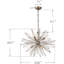 Lustre sphérique spoutnik à 6 lumières avec accents de cristal Stradford