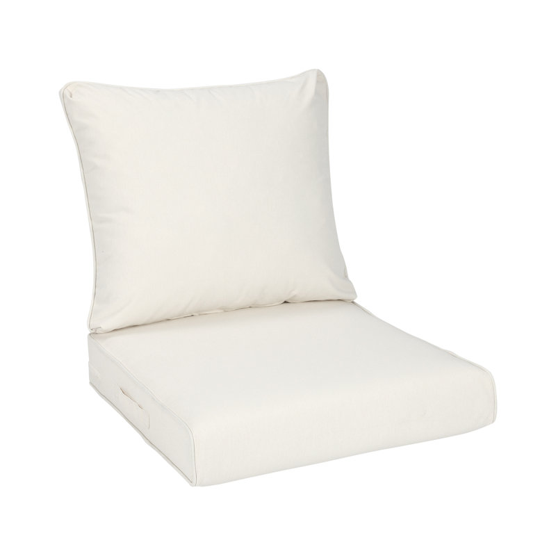 Outdoor Water-resistant Deep Seat Cushion Set, Ivory, 19" W x 19" D
