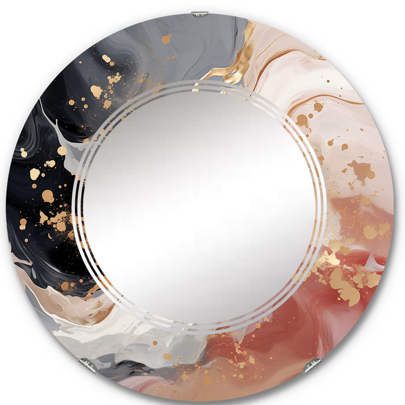 Tatoro - Miroir mural moderne rond, 24 po x 24 po
