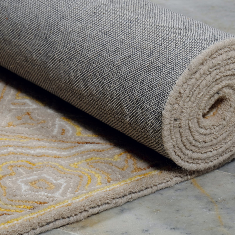 Rhodes Hand-Tufted Cut/Loop Pile Textured Medallions Wool Rug, 3' x 5'