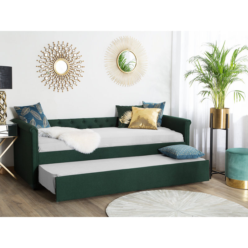 Steephill Upholstered EU Single - 90 X 200 Cm with Trundle, Green