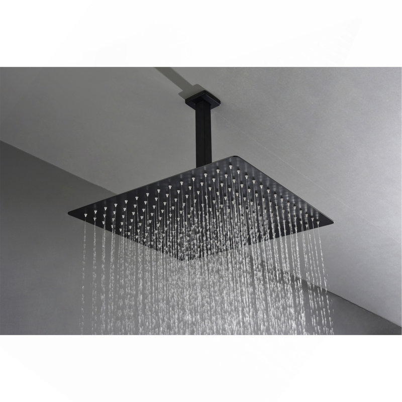 Pomme de douche luxueuse 16 po - noir mat