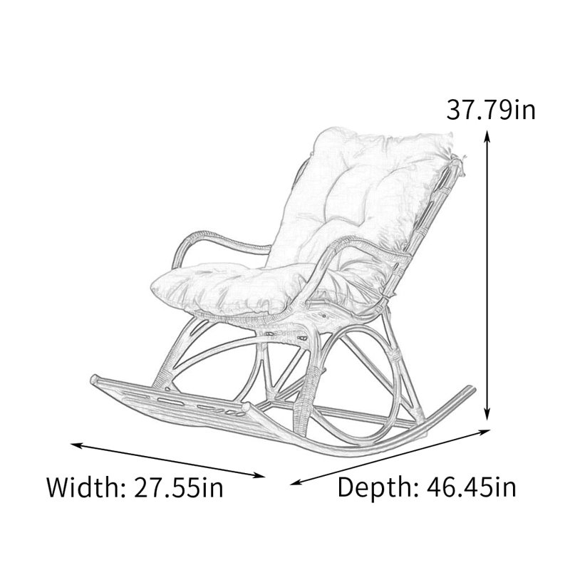 Chaise berçante en rotin durable avec design ergonomique