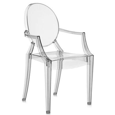 Louis Ghost Premium All-Weather Wicker Outdoor Stacking Dining Armchair