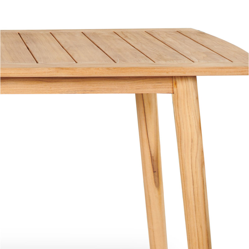 Ensemble de salle à manger de table rectangulaire en teck 5 pièces avec fauteuils empilables Sigrid