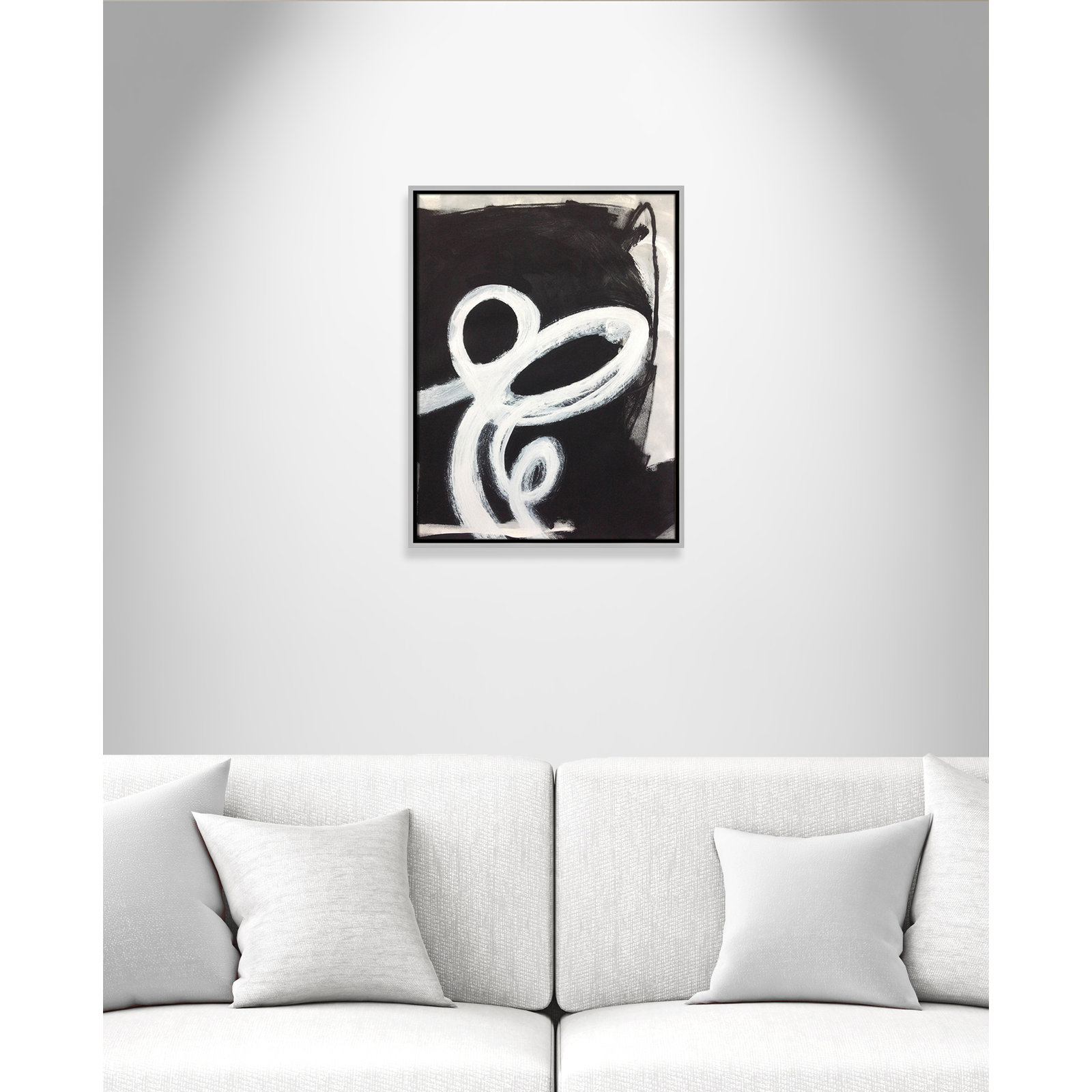Bronte "Swirly Swirls II" Print, 25.5" H x 19.5" W x 2" D, Silver Floater Framed, No Mat