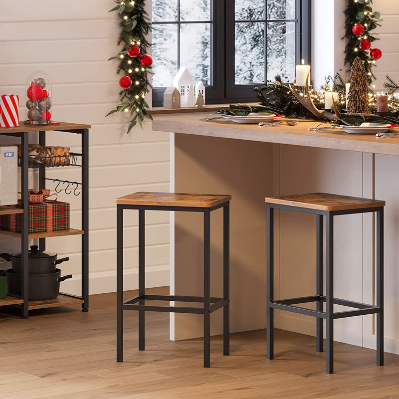 Wynnewood Counter Stool Set of 2 with Metal Frame