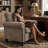 Rolled Arm Chair, Nailhead Chair for Living Room, Chenille Fabric Sing Sofa Chair, Brown-485127733
