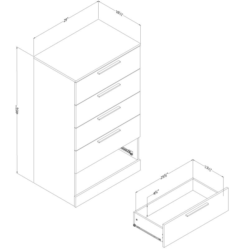 Step One Essential 5-Drawer Chest , Gray Oak/Not Sturdy