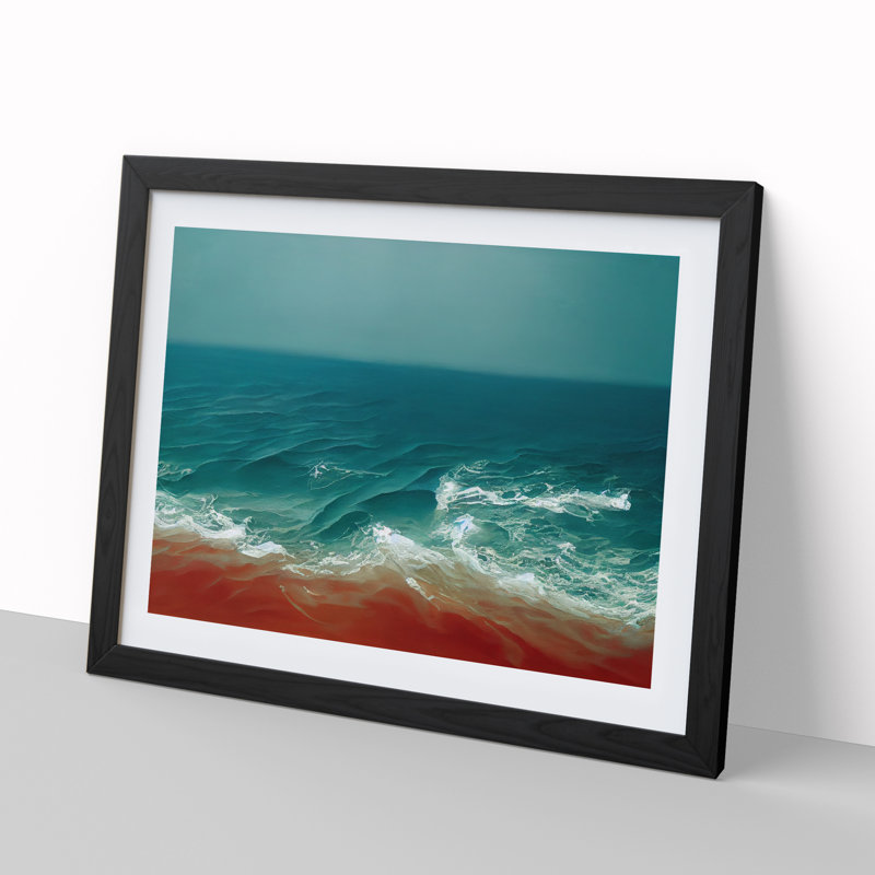 Beach Scene - Single Picture Frame Painting, Black, 34cm H x 46cm W x 2cm D