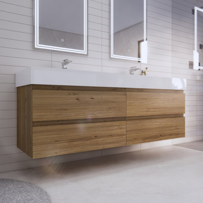 Ensemble de meuble-lavabo double mural 72 po Babajide