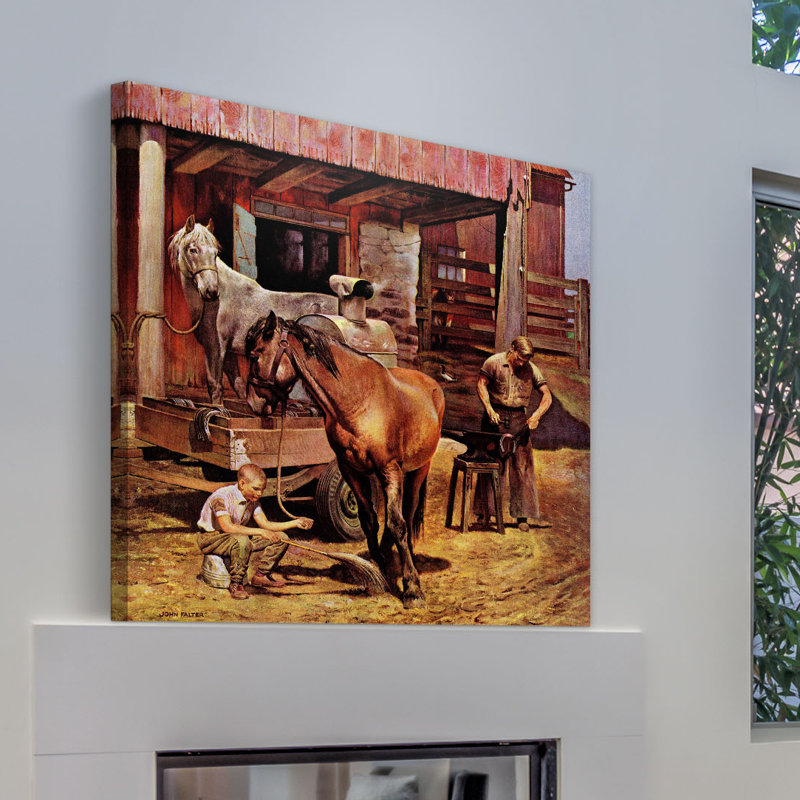 "blacksmith" par john négligeable faisant, reproduction d’art sur toile tendue, H 48 po x l 48 po