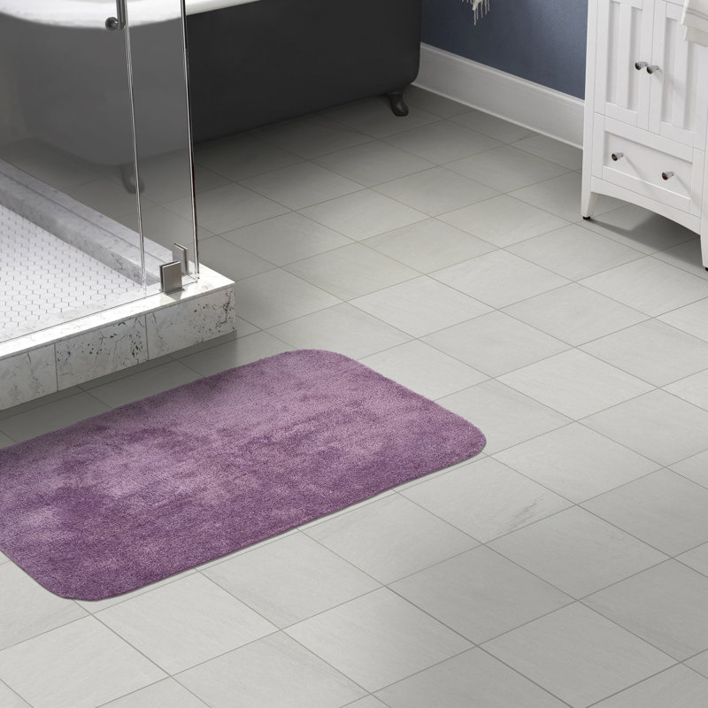 Tapis de bain antidérapant en nylon doux Mccluney, Mauve, L 30 po x L 50 po