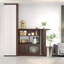Bar avec plateau tournant, armoire de salle à manger à hauteur de comptoir avec 6 espaces de rangement et 2 portes en verre nervuré pour la cuisine