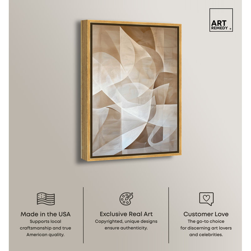 Gold Framed Abstract Shapes Canvas Wall Art, 16.5" x 11.5"