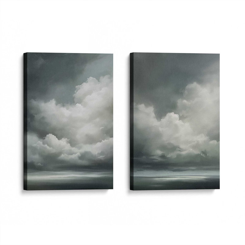 Sombre Skydance, ensemble de 2 impressions sur toile dans un cadre, Toile tendue, H 18 po x l 24 po x P 1,25 po