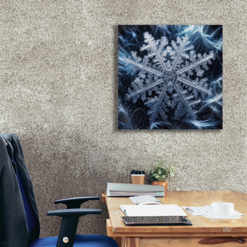  «Snowflake 4» par Rey Klimt, art mural sur toile, H 26 po x l 26 po x P 1,5 po