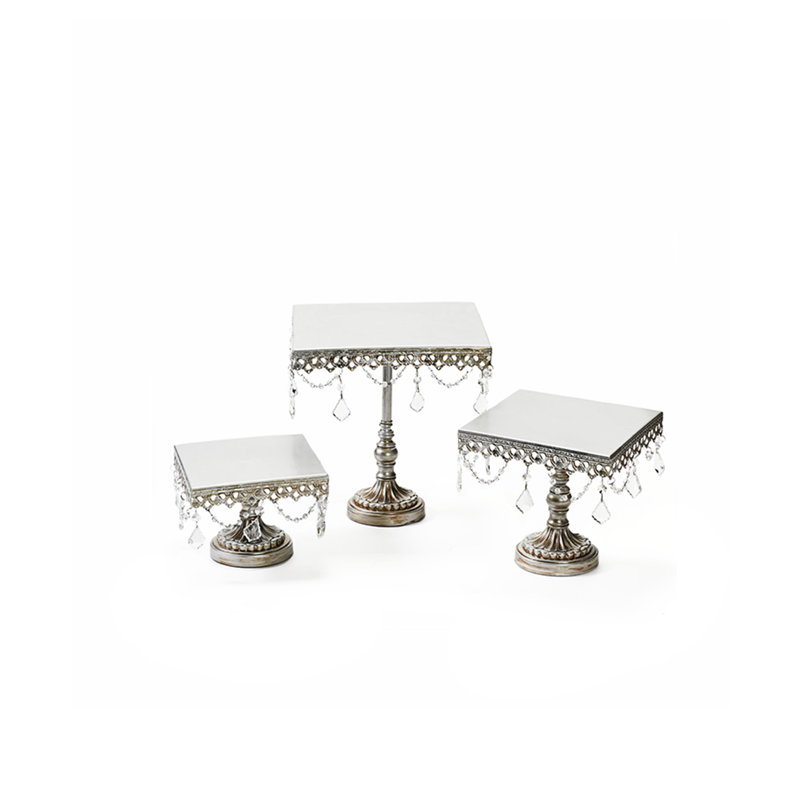 Présentoir à gâteaux 3 pièces Nicholson, Argent