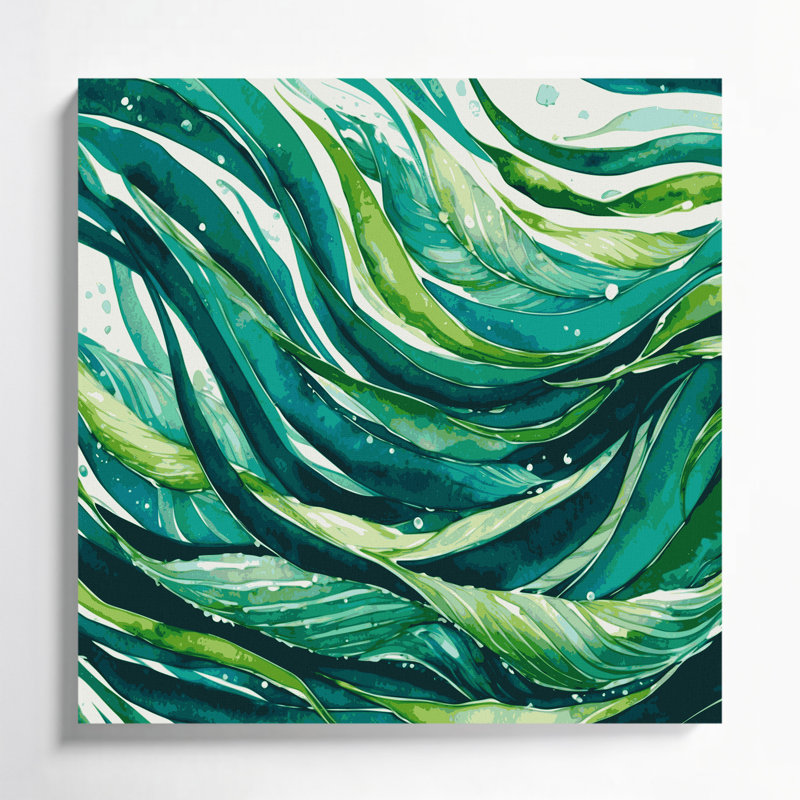 Art mural sur toile vert légumes Wakame, H 32 po x l 32 po