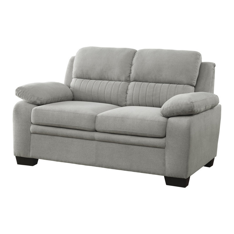 Safa Upholstered 58'' Loveseat, Light Gray Polyester Blend