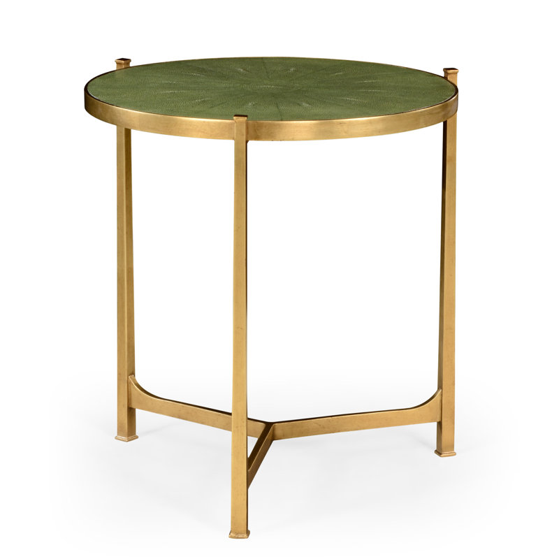 Luxe End Table, Gilded Iron, Genuine Sliver