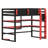 Space-Saving High Sleeper Featuring Built-in Desk, Lateral Storage Unit, Multi-Tier Shelves, and Smart Color-Changing LED System-6942763