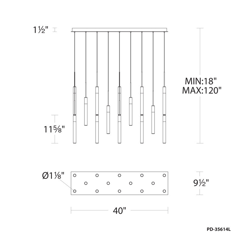 Magic LED Multi-Light Pendant, Black