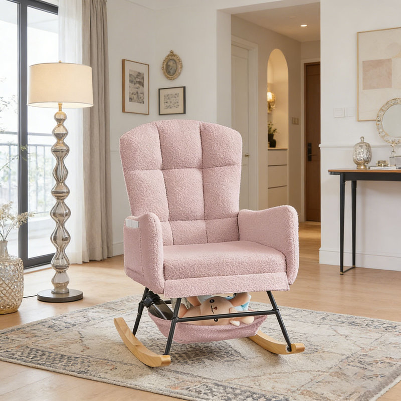 Fauteuil à bascule Teddy, Rose