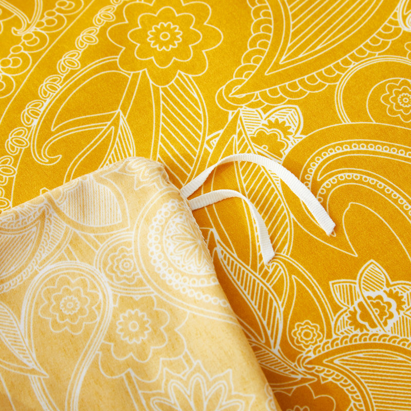 Dailynap Yellow Floral Fresh Pattern Bedding Set, King Duvet Cover + 2 Pillowcases