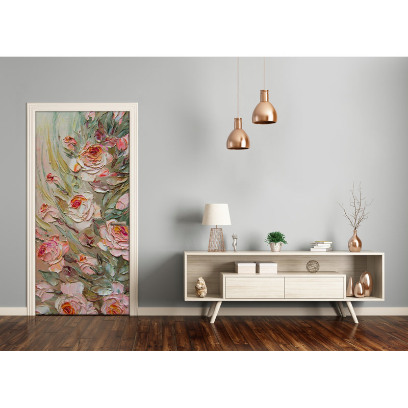 Roses Door Decal, 205cm H x 95cm W