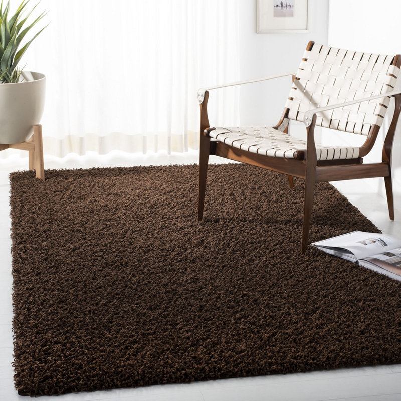 Junayd Solid Colour Shag Area Rug, Rectangle 200 x 290cm