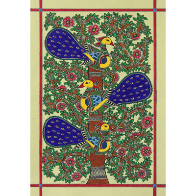 Suspension murale en polyester majestic trio madhubani