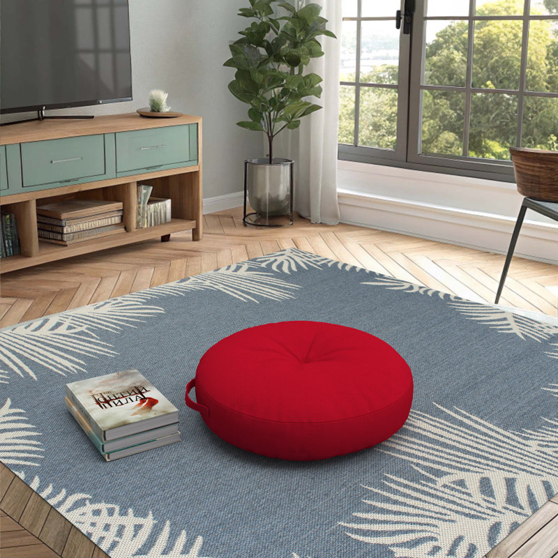 Housse de coussin circulaire avec insert Sunbrella, Toile rouge, Circulaire 22 po
