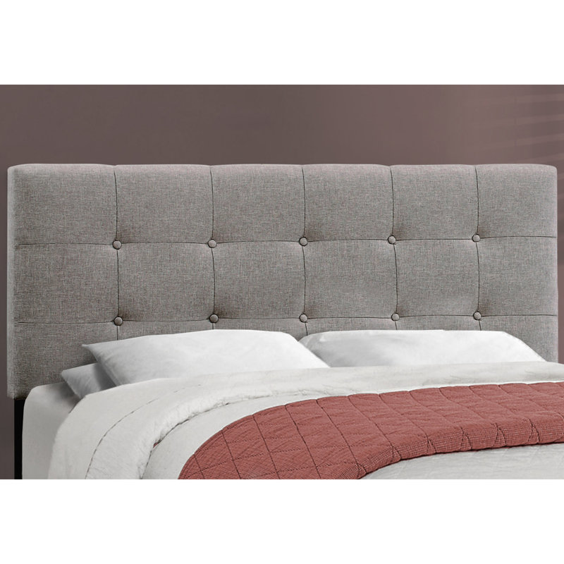 Upholstered Queen Size Bed In Grey, Creating A Luxurious Bedroom Experience Grey With Stable Black Plastic Legs For