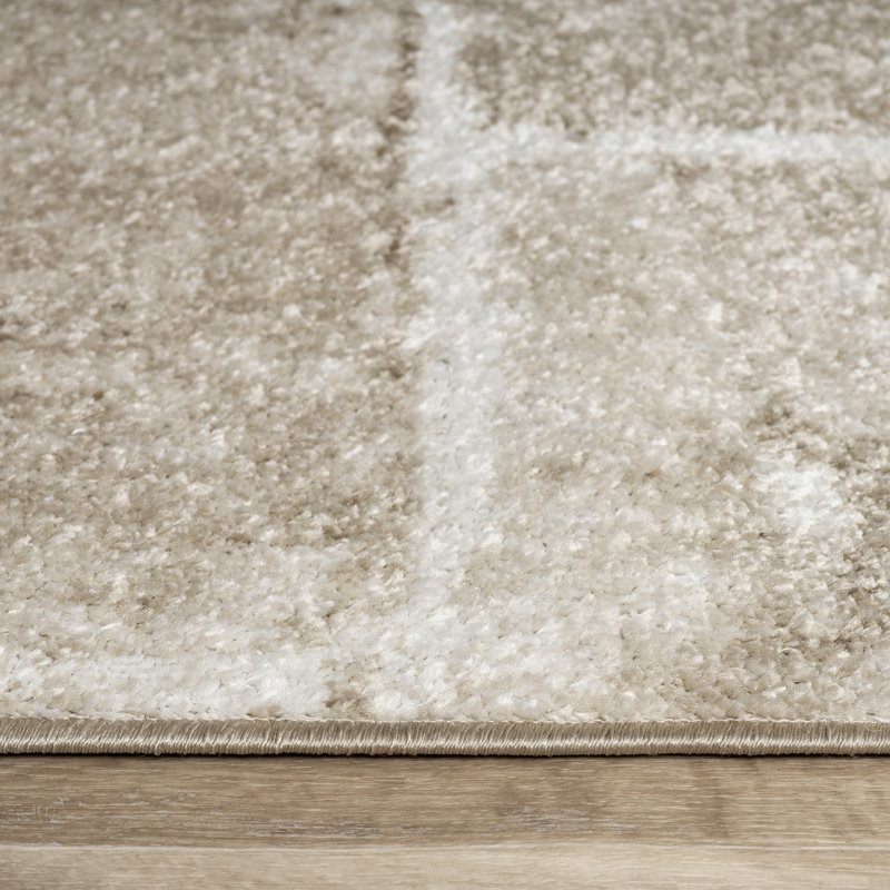 Brading Abstract Shag Area Rug, Rectangular 60 x 100cm