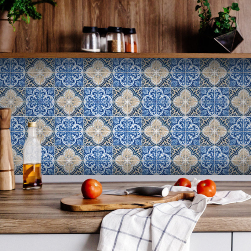 Ensemble de carreaux de mosaïque auto-adhésif en vinyle 4 po x 4 po, 4 po x 4 po