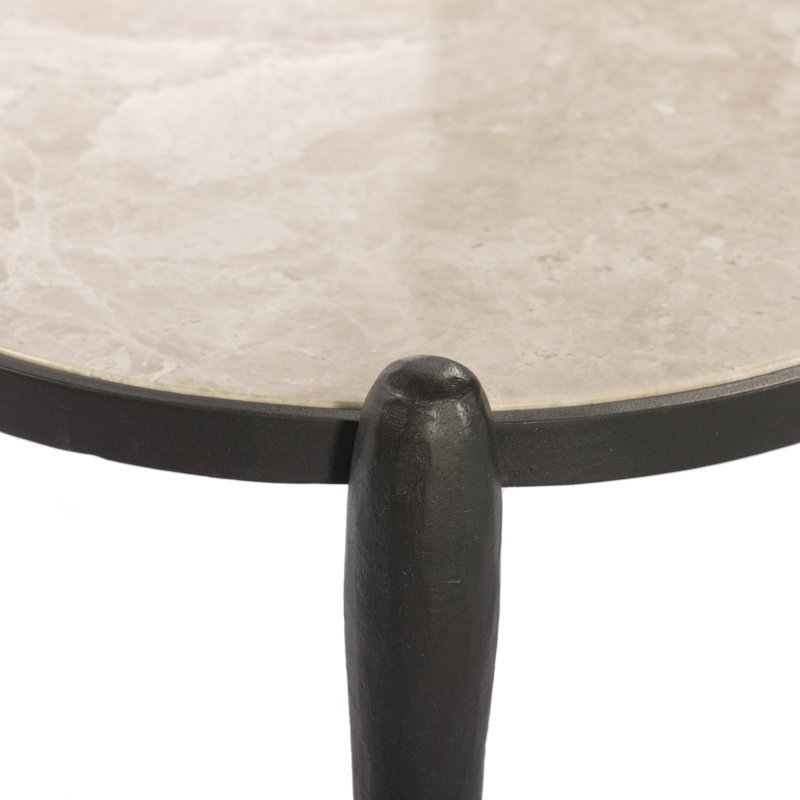 RUTHIE End Table, White/Gunmetal