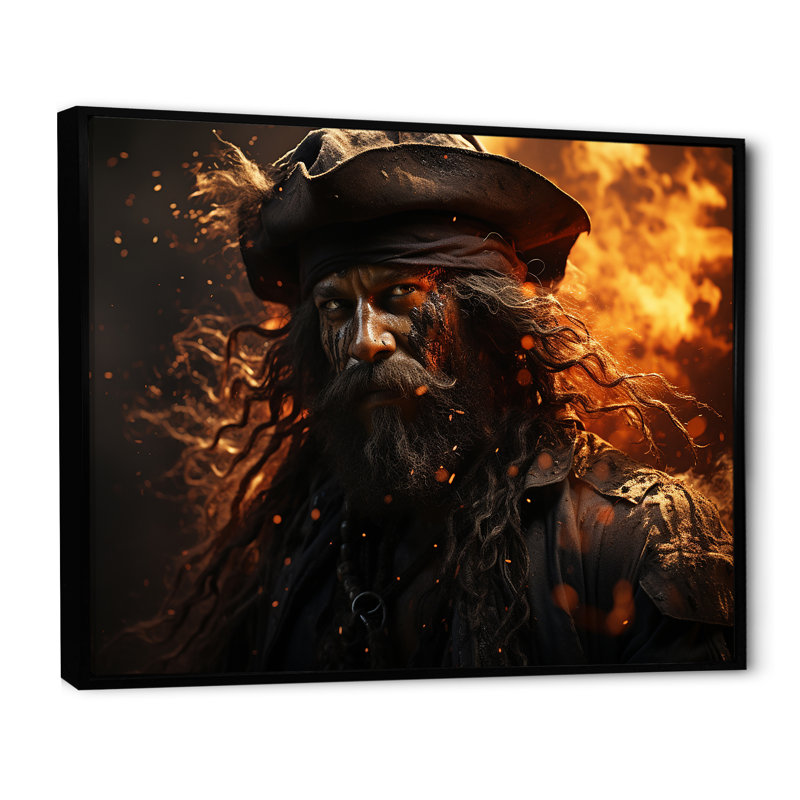 «Pirates Fired Vengeance», impressions sur toile, Cadre flottant noir, H 12 po x l 20 po x P 1 po