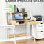 Bureau à domicile avec ton en bois naturel, tiroir, tablettes de rangement, hauteur de 40,19 po, table d'ordinateur de qualité, bois, largeur de 20,19 po, construction stable