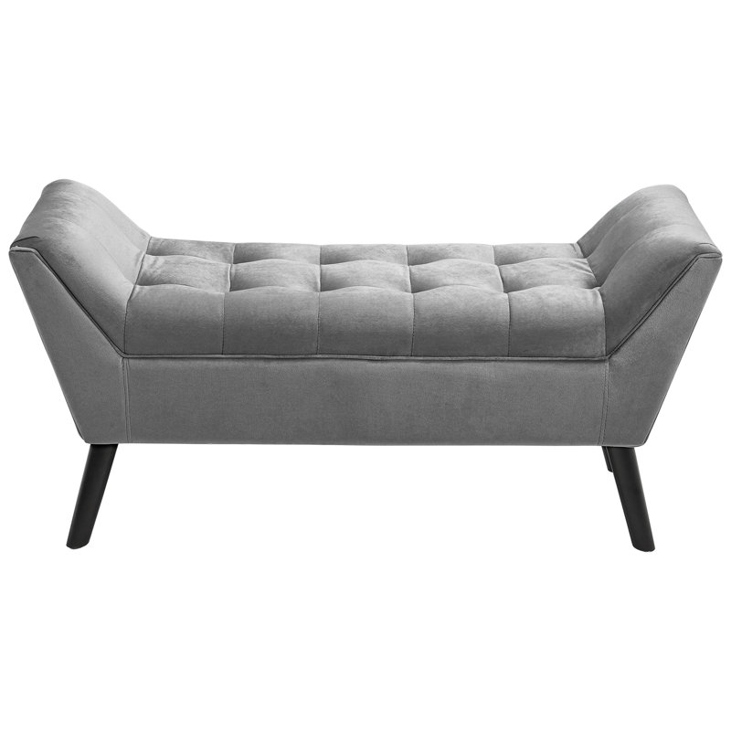 Cosima Velvet Upholstered Bench, Grey