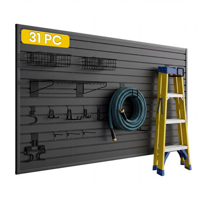 31pcs Slatwall Accessories Set, Heavy Duty Slatwall Hooks And Baskets For Garden Tools