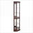 Cabinets Dark Cherry Corner Curio with Lights Adjustable Shelves 69.84"H x15.31"W x15.31"D | Traditional | Living Room
