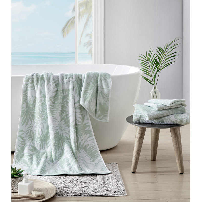 Lago Palm 6 Piece 100% Cotton Towel Set, 6 Piece Towel Set