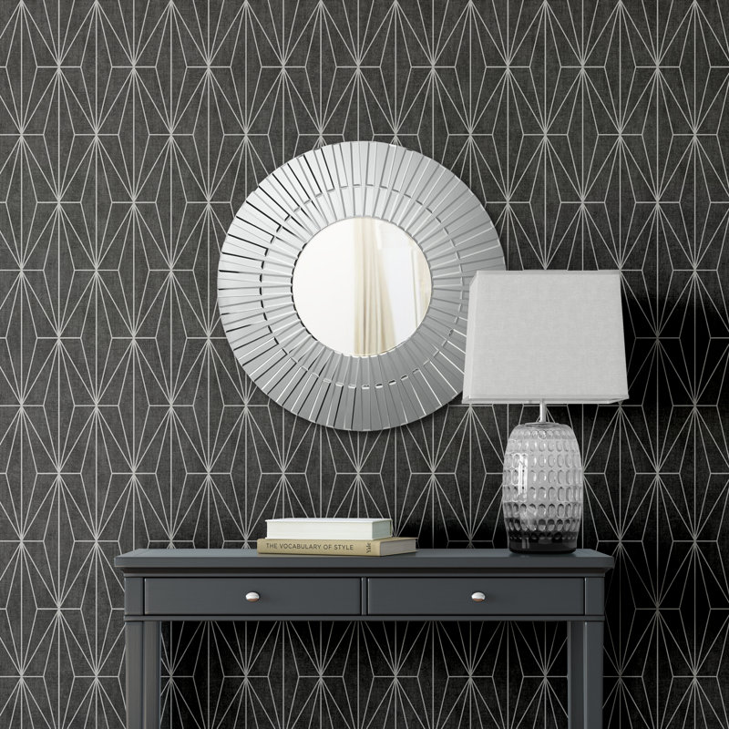 Modbury 10.05m x 53cm Wallpaper Roll, Black/White