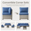 Ensemble de conversation modulaire en rotin et osier avec chaises sans accoudoirs et table basse pour 10 personnes Clute Arnoltice-1787710750