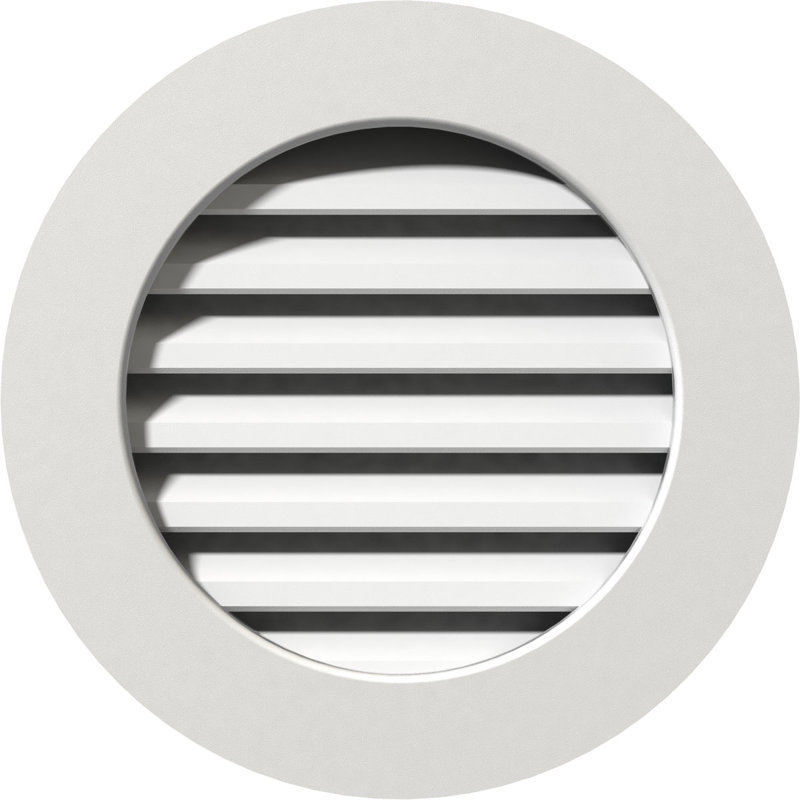 PVC - Triangle droit - évent à pignon droit avec cadre plat blanc, H 39 po x l 39 po x P 3 po