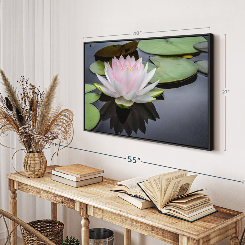 Floral et botanique «Lotus rose blanc», H 27 po x l 40 po