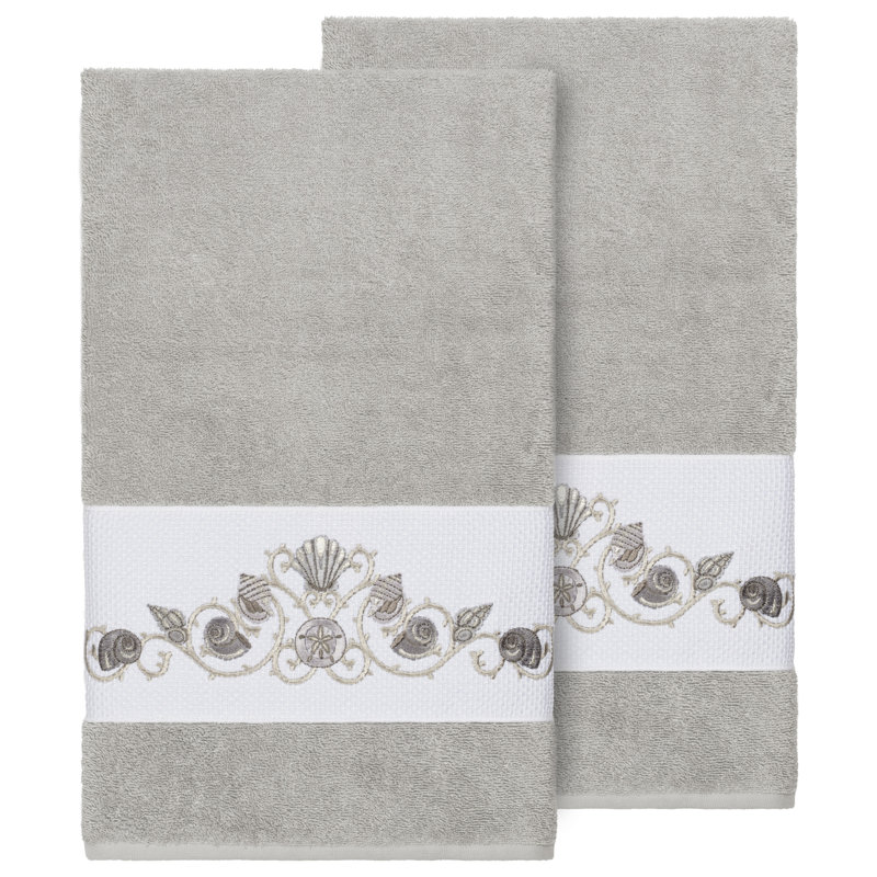 Bella Turkish Cotton Midweight Bath Towel, Light Gray