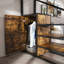 Lit mezzanine double avec bureau, garde-robe et escalier - structure en métal lourd, support de rangement, tablettes et station de charge