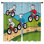 Chèvre chevauchant des bicyclettes rideaux de fenêtre occultant - 2 panneaux